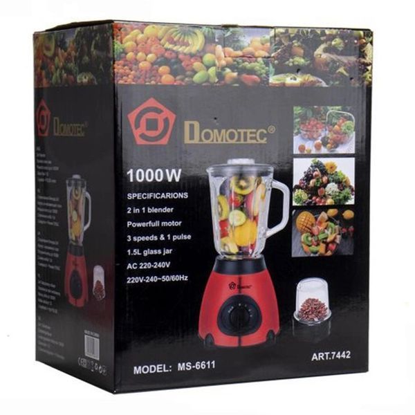 Блендер стационарный с кофемолкой DOMOTEC MS-6611 1000 Вт, Блендер для детского пюре, Блендер для дома 00018954 фото