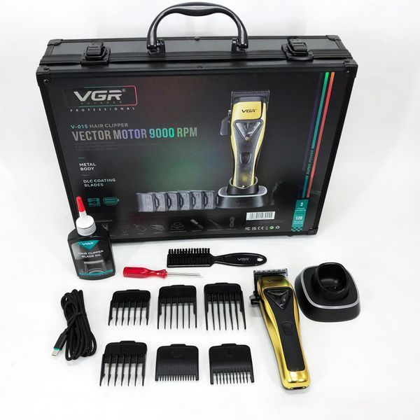 Машинка для стрижки VGR V-015 акумуляторна бездротова професійна 6 насадок 00014483 фото