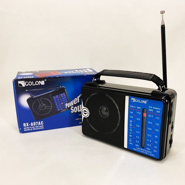 Портативный FM радиоприемник GOLON RX-A06AC акустическая система проигрыватель от батареек от сети 00017471 фото