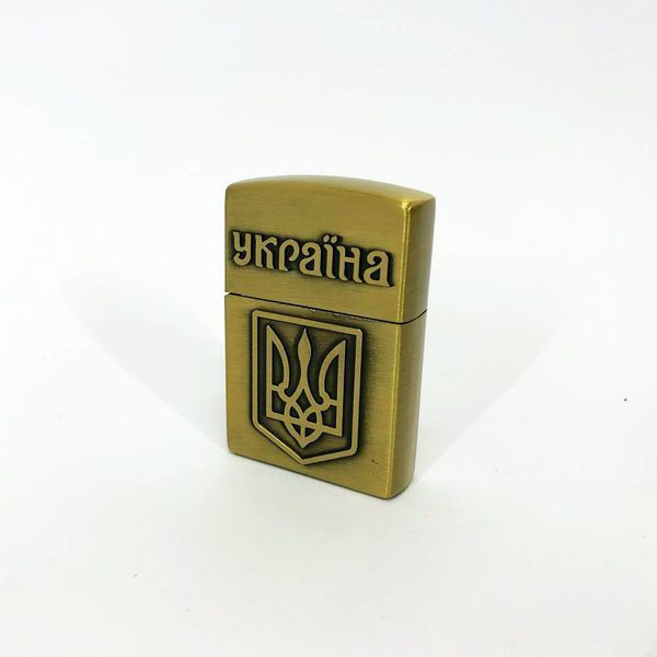 Запальничка кремнієва патріотична Україна 4550. Колір: золотий 00022988 фото