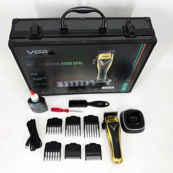 Машинка для стрижки VGR V-015 акумуляторна бездротова професійна 6 насадок 00014483 фото