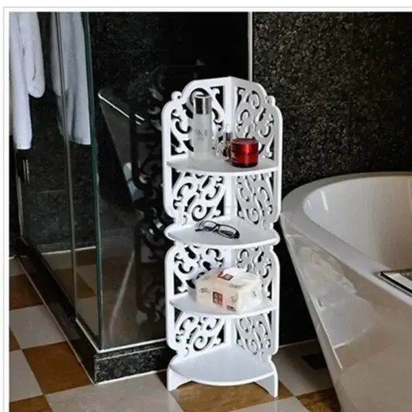 Полка стелаж пластиковая в ваную угловая PK-04 (80cm*20cm*20cm) 00012799 фото