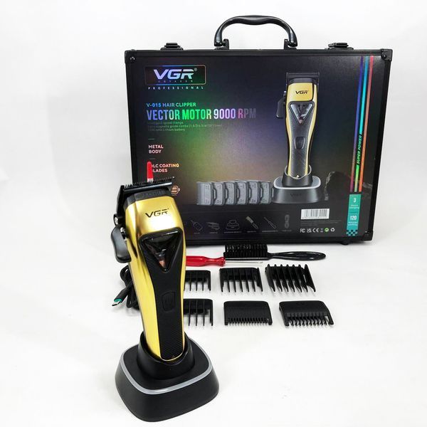 Машинка для стрижки VGR V-015 акумуляторна бездротова професійна 6 насадок 00014483 фото