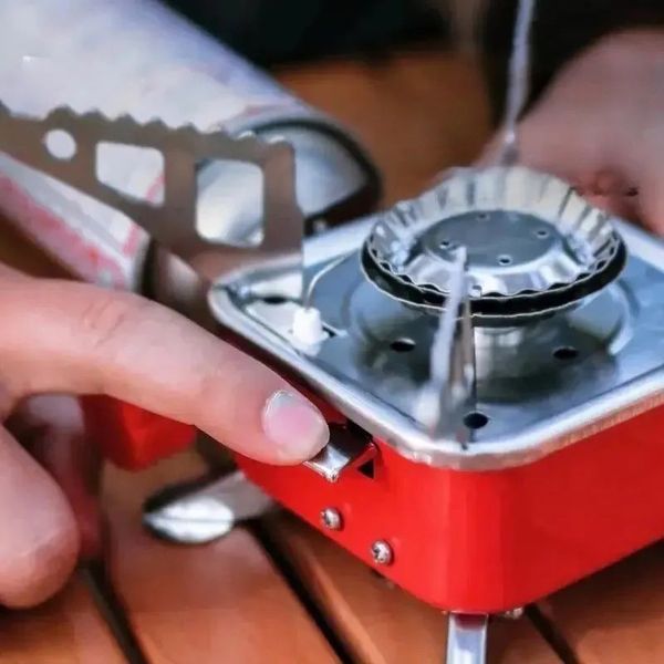 Газовий пальник кемпінгова плита газовий примус газова плита портативна з чохлом, похідний таганок 00014986 фото