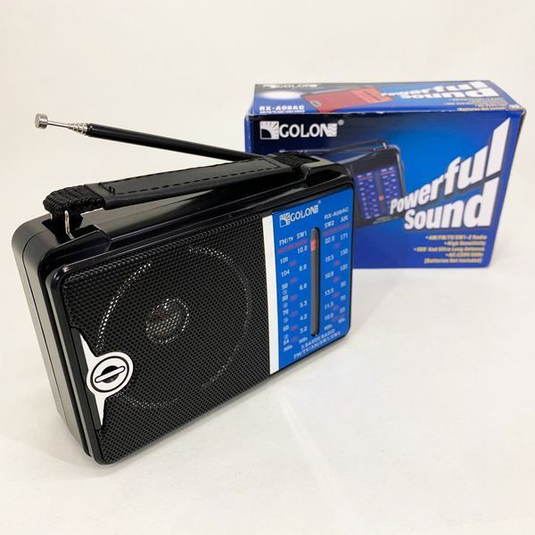 Портативный FM радиоприемник GOLON RX-A06AC акустическая система проигрыватель от батареек от сети 00017471 фото