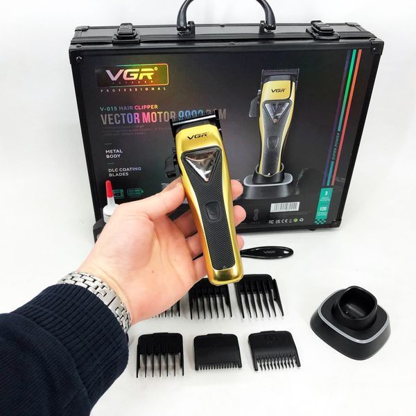 Машинка для стрижки VGR V-015 акумуляторна бездротова професійна 6 насадок 00014483 фото