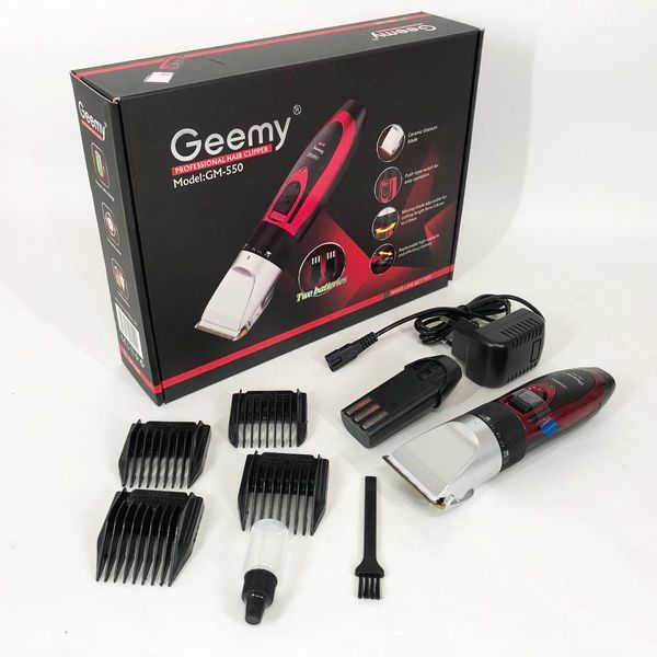 Профессиональная машинка для стрижки волос GEMEI GM-550 с двумя аккумуляторами, Бритва триммер для бороды 00014313 фото