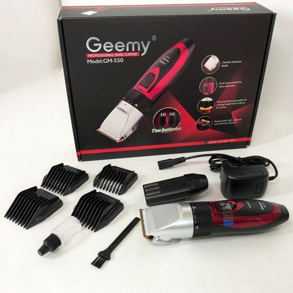 Профессиональная машинка для стрижки волос GEMEI GM-550 с двумя аккумуляторами, Бритва триммер для бороды 00014313 фото