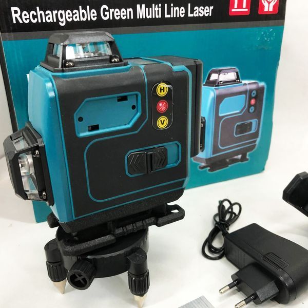 Уровень лазерный линейный нивелир аккумуляторный Laser 4D, 16 линий, рабочее растояние 30м, в чемодане 00013630 фото