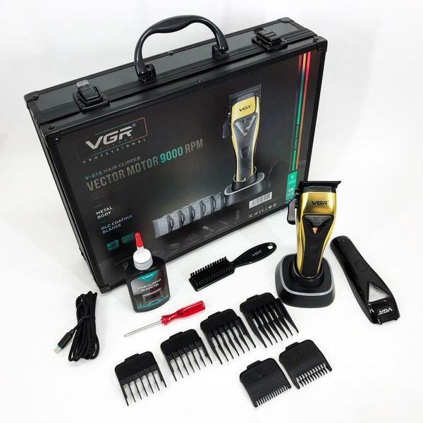 Машинка для стрижки VGR V-015 акумуляторна бездротова професійна 6 насадок 00014483 фото