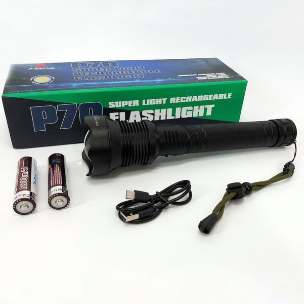 Мощный фонарик аккумуляторный тактический X-Balog BL-X92-P70 с зарядкой от USB, тактичный фонарь 00022909 фото