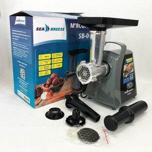 М'ясорубка електрична Sea Breeze SB-004 насадка для ковбас, насадка для люля-кебаб, ніж, штовхач 2600Вт 00020267 фото