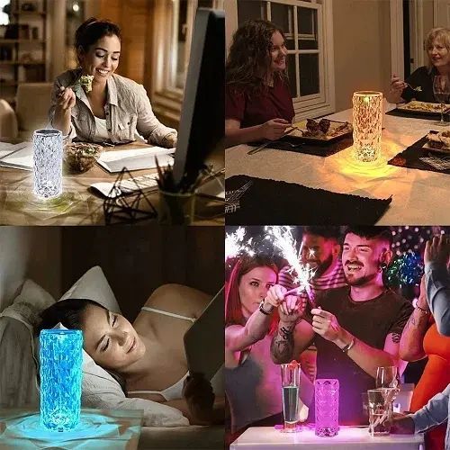 Настольная лампа Роза с пультом RGB Crystal Rose. Проекционный светильник-торшер ночник rose diamond table lamp кристалл 00022177 фото