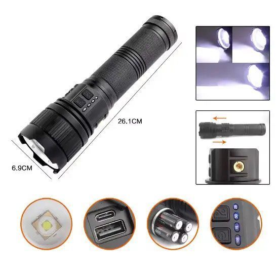 Фонарь CB-G400 WHITE LASER LED PM60-TG, Сильный фонарик, Фонарь ручной тактический 00023356 фото