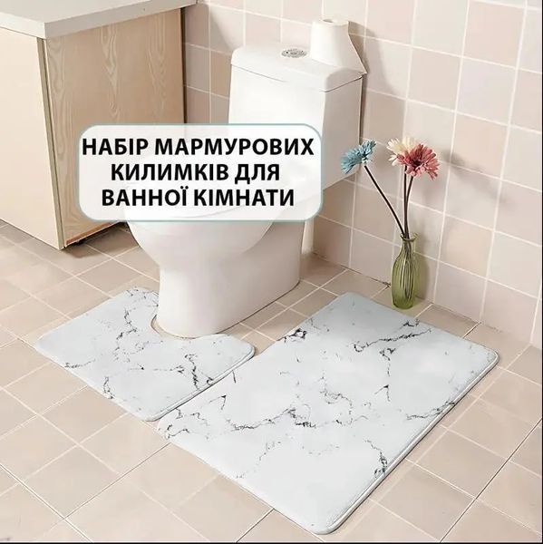 Набор ковриков для ванной и туалета 2шт, 75х45см, 45&times;38см / Антискользящие коврики в ванную 00013765 фото