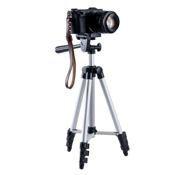 Штатив для телефона и фотоаппарата Tripod 3110 PRO портативный трипод 0,35-1.02м высота. Цвет: серебряный 00012537 фото