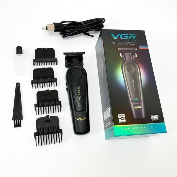 Аккумуляторная машинка для стрижки VGR V-995 + 4 насадки, 2000 мАч, USB 00014856 фото