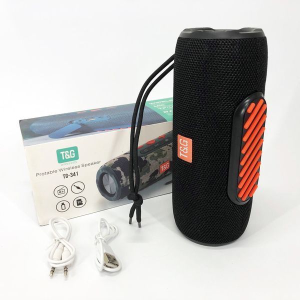 Портативна Bluetooth колонка TG341 зі шнурком, акумуляторна переносна колонка. Колір: чорний 00017222 фото