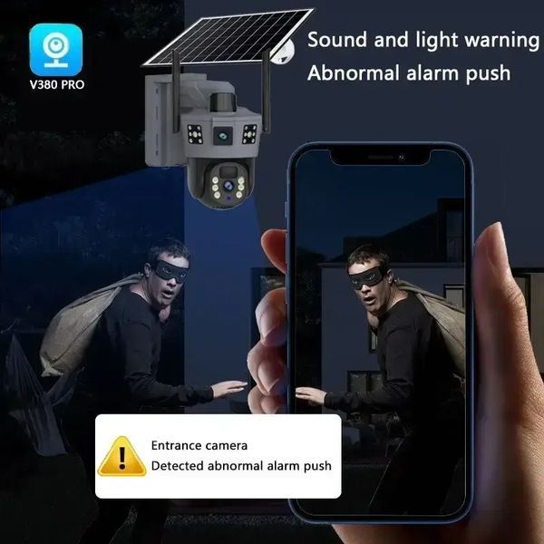 Уличная WiFi камера видеонаблюдения с солнечной панелью и двумя объективами TP18 Камера видеонаблюдения 6Мп 00018067 фото