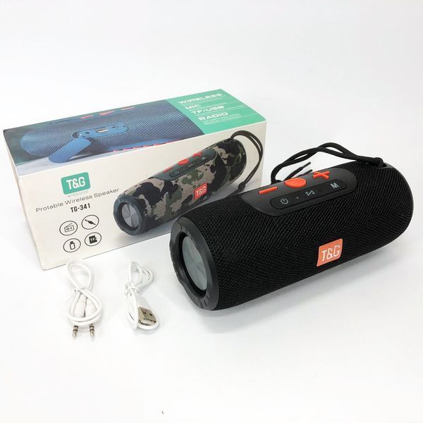 Портативна Bluetooth колонка TG341 зі шнурком, акумуляторна переносна колонка. Колір: чорний 00017222 фото