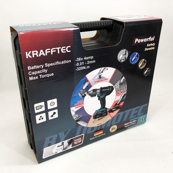 Аккумуляторные ножницы по металлу в кейсе Krafftec DJS130R, 2 акб 36V/5AP 00012658 фото