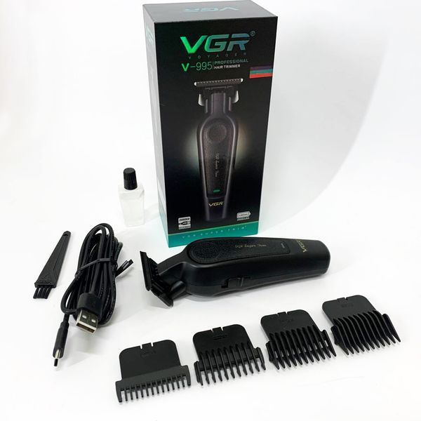 Аккумуляторная машинка для стрижки VGR V-995 + 4 насадки, 2000 мАч, USB 00014856 фото