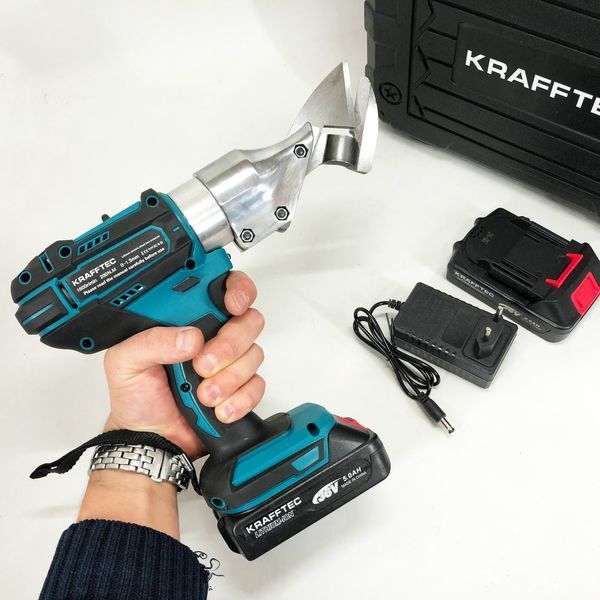 Аккумуляторные ножницы по металлу в кейсе Krafftec DJS130R, 2 акб 36V/5AP 00012658 фото