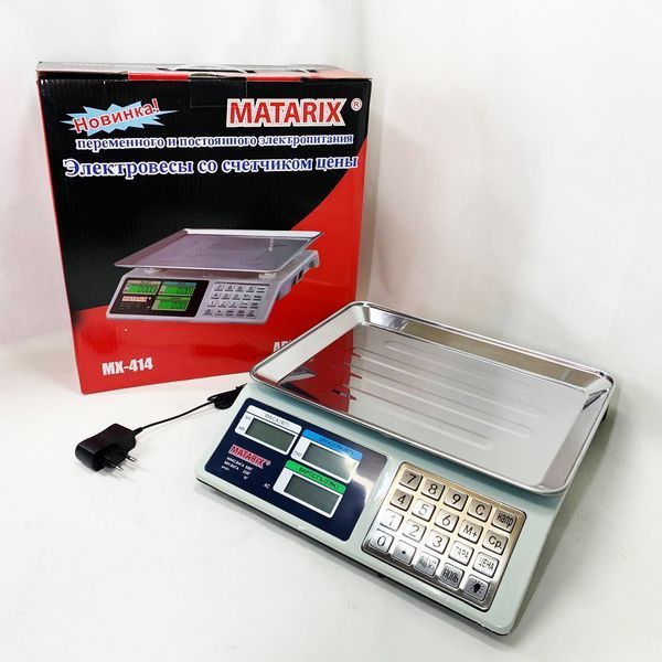 Весы торговые электронные со счетчиком цены на 50кг Matarix MX-414 00019378 фото