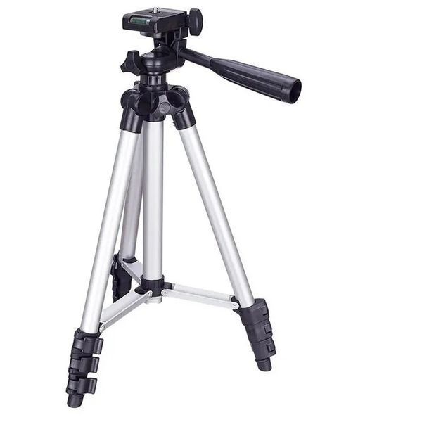 Штатив для телефона и фотоаппарата Tripod 3110 PRO портативный трипод 0,35-1.02м высота. Цвет: серебряный 00012537 фото