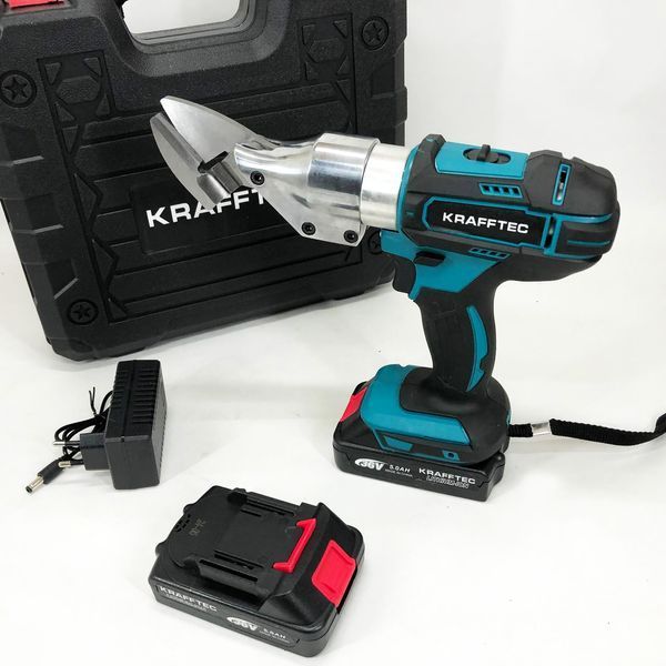 Аккумуляторные ножницы по металлу в кейсе Krafftec DJS130R, 2 акб 36V/5AP 00012658 фото