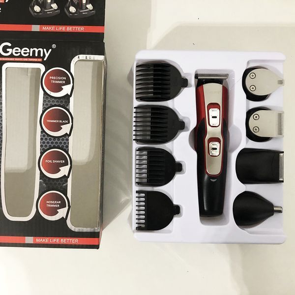 Машинка для стрижки 10в1 GEMEI GM-592, окантовочная машинка, подстригательная машинка. Цвет: красный 00014314 фото