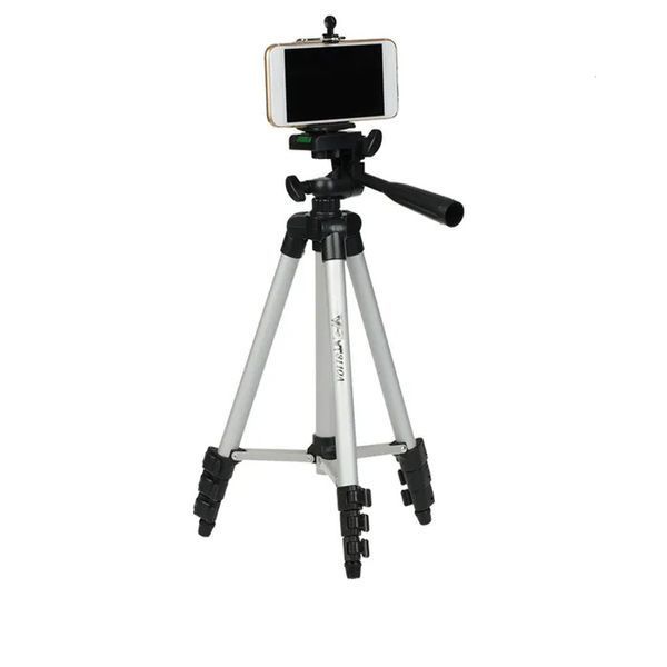 Штатив для телефона и фотоаппарата Tripod 3110 PRO портативный трипод 0,35-1.02м высота. Цвет: серебряный 00012537 фото