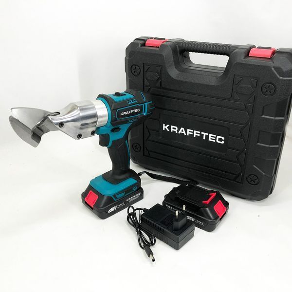 Аккумуляторные ножницы по металлу в кейсе Krafftec DJS130R, 2 акб 36V/5AP 00012658 фото