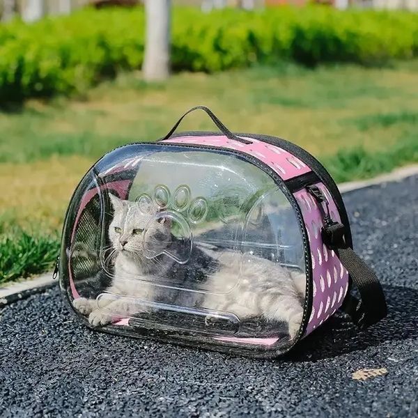Сумка переноска прозрачная для кошек маленьких собак 00021923 фото