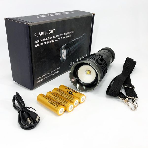 Ручний ліхтар Police AK138 WHITE LASER LED PM60-TG із зарядкою USB, що працює від 4х18650 акумуляторів 00023438 фото