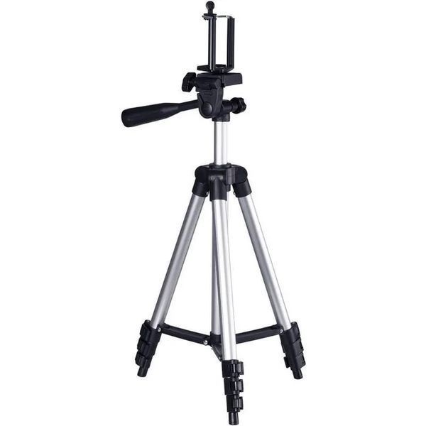 Штатив для телефона и фотоаппарата Tripod 3110 PRO портативный трипод 0,35-1.02м высота. Цвет: серебряный 00012537 фото