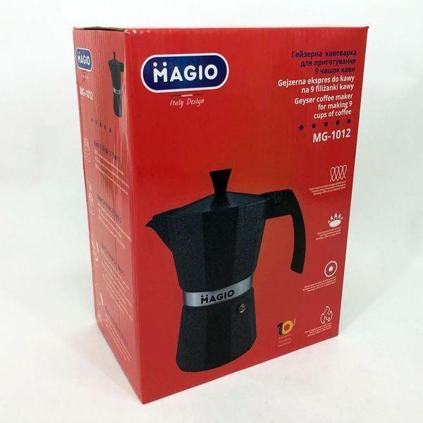 Гейзерная кофеварка Magio MG-1012 450 мл, кофеварка для дома, гейзерная турка для кофе, кофейник гейзерный 00019869 фото