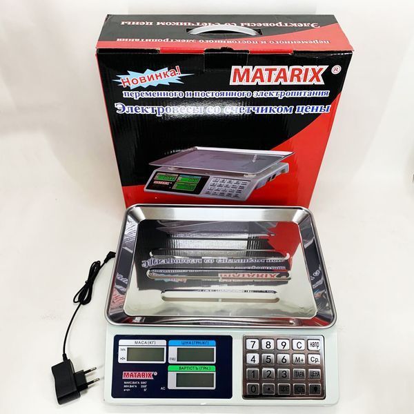 Весы торговые электронные со счетчиком цены на 50кг Matarix MX-414 00019378 фото