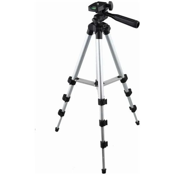Штатив для телефона и фотоаппарата Tripod 3110 PRO портативный трипод 0,35-1.02м высота. Цвет: серебряный 00012537 фото