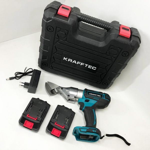 Аккумуляторные ножницы по металлу в кейсе Krafftec DJS130R, 2 акб 36V/5AP 00012658 фото