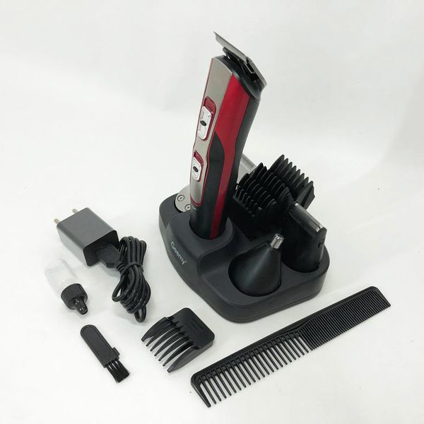 Машинка для стрижки 10в1 GEMEI GM-592, окантовочная машинка, подстригательная машинка. Цвет: красный 00014314 фото
