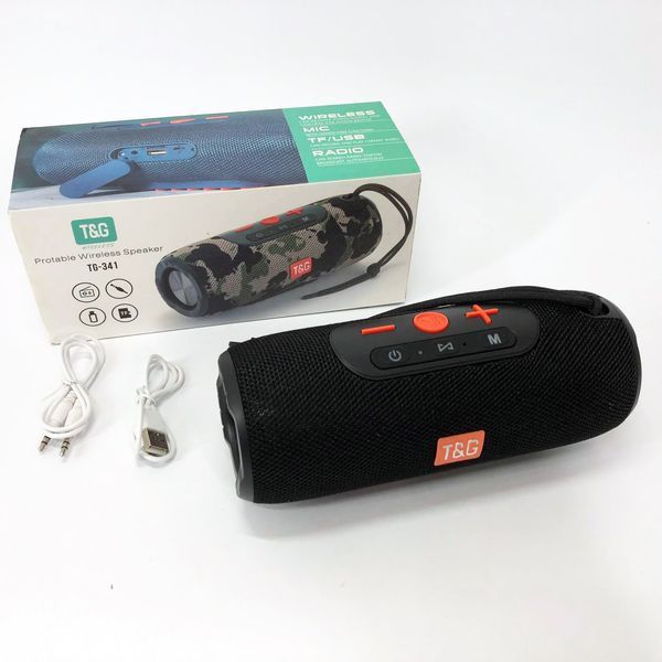Портативна Bluetooth колонка TG341 зі шнурком, акумуляторна переносна колонка. Колір: чорний 00017222 фото