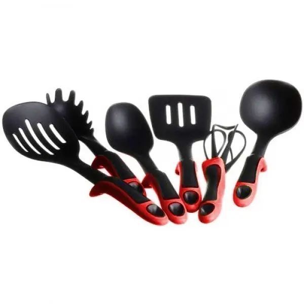 Набор кухонных принадлежностей КРАСНЫЙ KITCHEN TOOLS, 7 предметов Кухонный набор с подставкой 00020427 фото