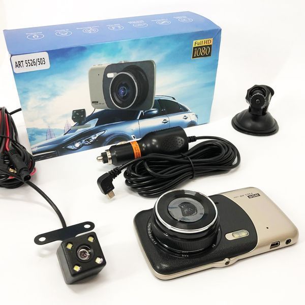 Відеореєстратор автомобільний MHZ DVR CT503 1080P з двома камерами, Реєстратор з камерою на машину 00016829 фото