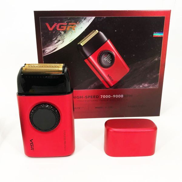 Електробритва VGR V-378 RED шейвер, подвійне лезо, регулювання потужності 7000-9000 RPM. Колір: червоний 00014806 фото