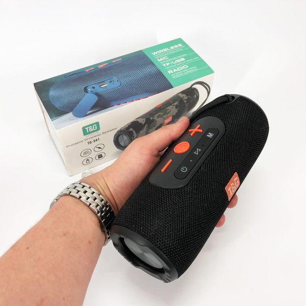 Портативна Bluetooth колонка TG341 зі шнурком, акумуляторна переносна колонка. Колір: чорний 00017222 фото