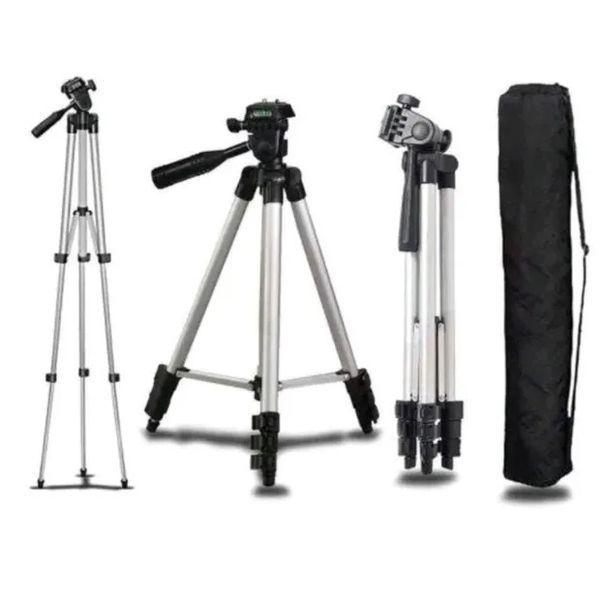Штатив для телефона и фотоаппарата Tripod 3110 PRO портативный трипод 0,35-1.02м высота. Цвет: серебряный 00012537 фото