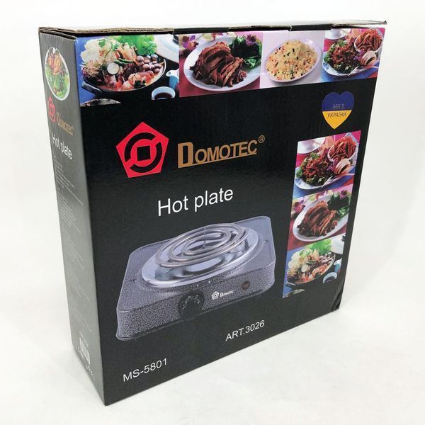 Электроплита спиральная плита настольная Domotec MS-5801 1000 W, Переносная компактная электроплита 00018865 фото