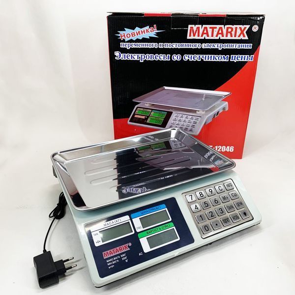 Весы торговые электронные со счетчиком цены на 50кг Matarix MX-414 00019378 фото