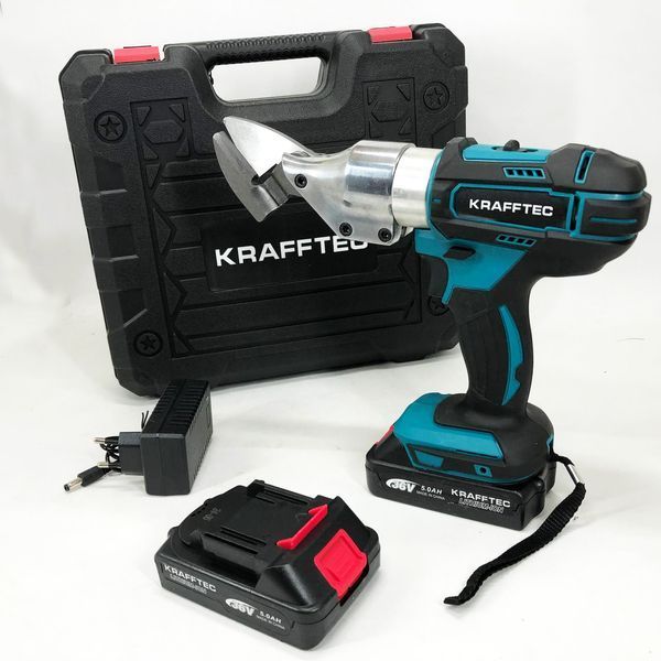 Аккумуляторные ножницы по металлу в кейсе Krafftec DJS130R, 2 акб 36V/5AP 00012658 фото